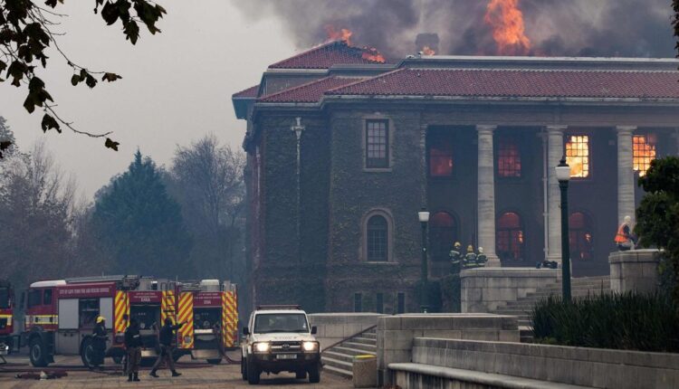Wildfire in South Africa spreads to university campus buildings with students evacuated - World News