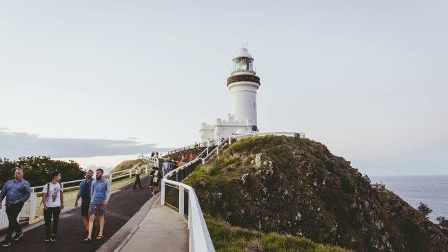 People enjoying a visit to Cape Byron Lighthouse, Byron Bay. Picture: Destination NSW