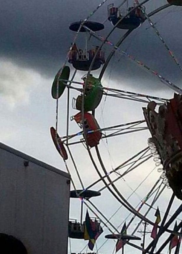 The ferris wheel at the Greene County Fair in Tennessee, where a carriage flipped over