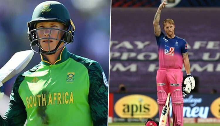 IPL 2021: Rassie van der Dussen Likely to Join Rajasthan Royals as Ben Stokes’ Replacements