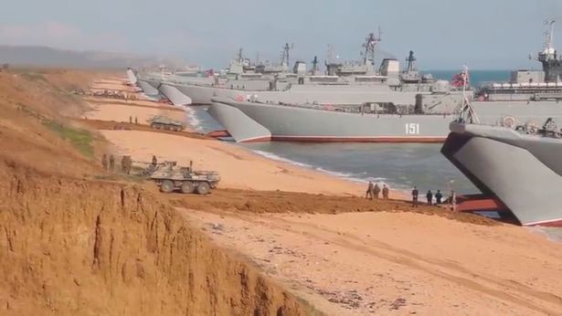 Russian air force, warships and ships, military units of the coastal forces of the Black Sea Fleet took part in the military exercises at the Opuk training ground near the Ukraine border