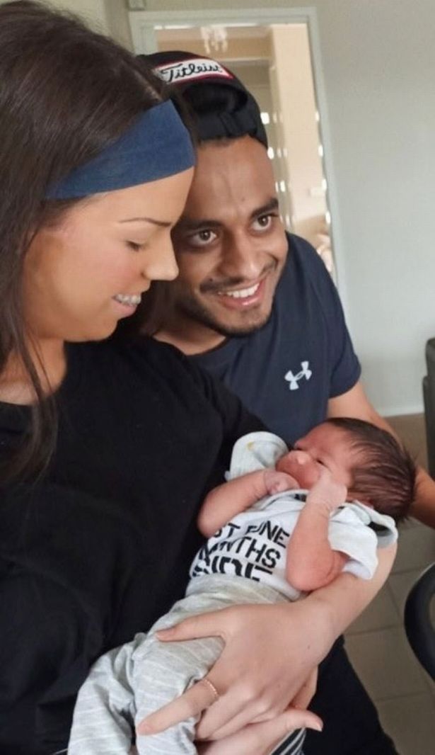 Abbey Forrest, Inda Sohal and their baby daughter Ivy