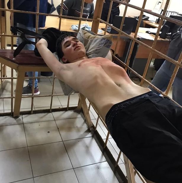 A man named as Ilnaz Galyaviev was seen locked up in Russian prison