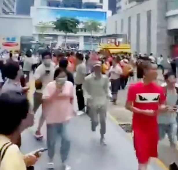 The evacuation took place immediately in downtown Shenzhen