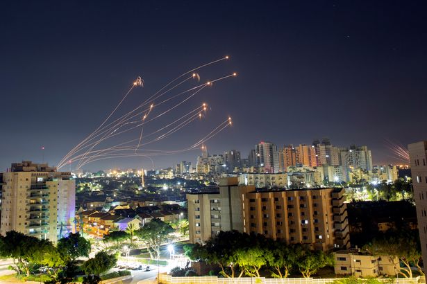 Israel's Iron Dome anti-missile system intercepts rockets launched from the Gaza Strip towards Israel