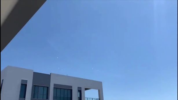 Video footage was shared online of rockets over Tel Aviv