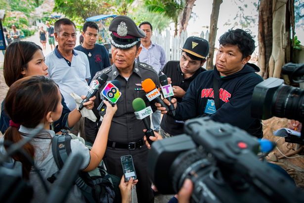 The Thai police get quizzed by the media