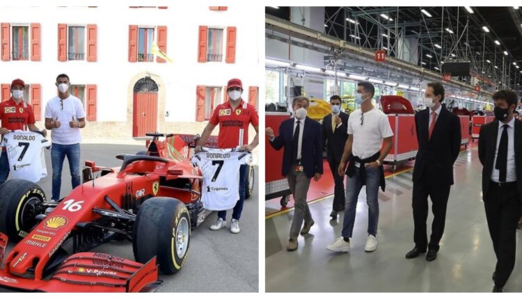 Cristiano Ronaldo Poses for Snap With Charles Leclerc & Carlos Sainz After Skipping Juventus Practice Session, Gives Ferrari Racers His Autographed Jersey (See Pics)