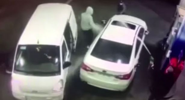 A driver sprays thieves with petrol