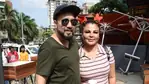 Singer Mika Singh and actor Rakhi Sawant had a reunion outside a coffee shop in Mumbai.