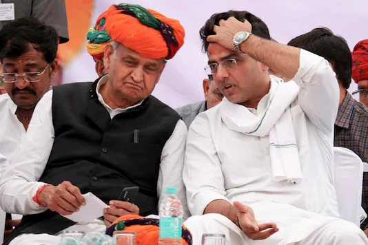 File photo of Rajasthan CM Ashok Gehlot with his former deputy Sachin Pilot.