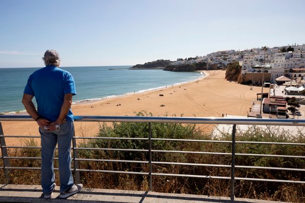 The empty beaches of Albufeira in the Algarve