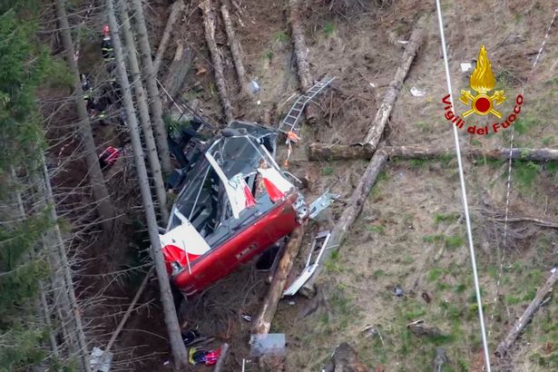 The scene of the carriage crash in Italy