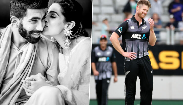 Jimmy Neesham Hilariously Trolls Jasprit Bumrah over Mumbai Indians Pacer’s Birthday Post for Wife Sanjana Ganesan
