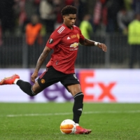 United striker Marcus Rashford received a number of racist messages on Twitter after his team's loss in the Europa League final on Wednesday. | AFP-JIJI