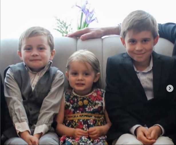 Sons Conor McGinley, nine, Darragh McGinley, seven and daughter Carla McGinley, three