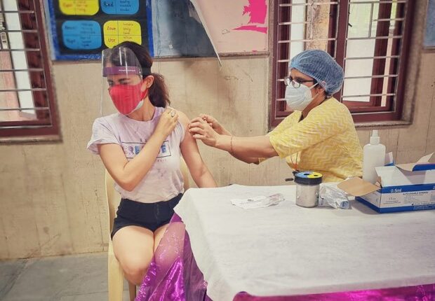 Radhika Madan takes her first dose of COVID vaccine, urges all to take precaution at vaccination centers : Bollywood News