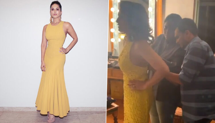 Sunny Leone Shares a Funny Video Where Her Team Struggles To Fit Her Into a Beautiful Yellow Gown – WATCH