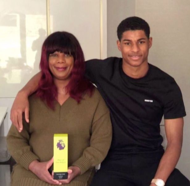 Marcus Rashford with his proud mum