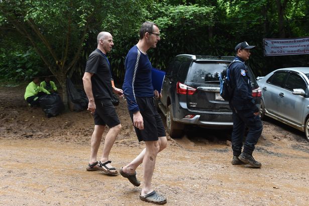 Rick Stanton walking out to the cave