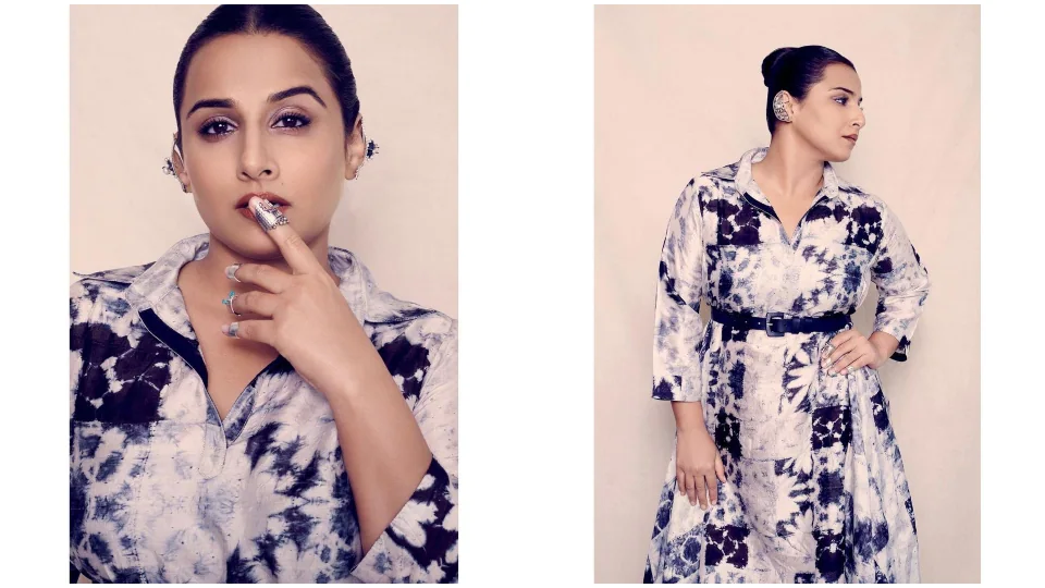 Vidya Balan in a tie-dye dress.(Instagram/@who_wore_what_when)