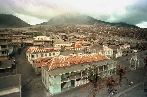 Plymouth, the former capital of Montserrat, now sits as a ghost town following a volcano eruption