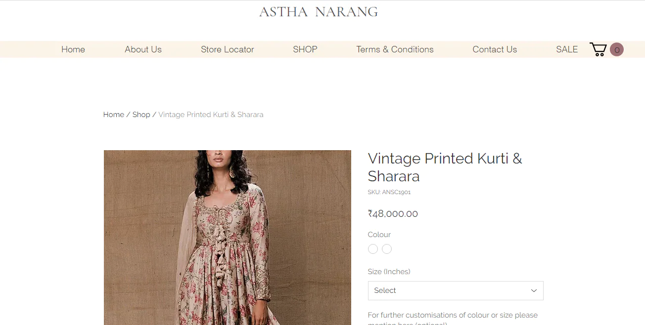 Aditi Rao Hydari's kurti sharara from Astha Narang(asthanarang.com)