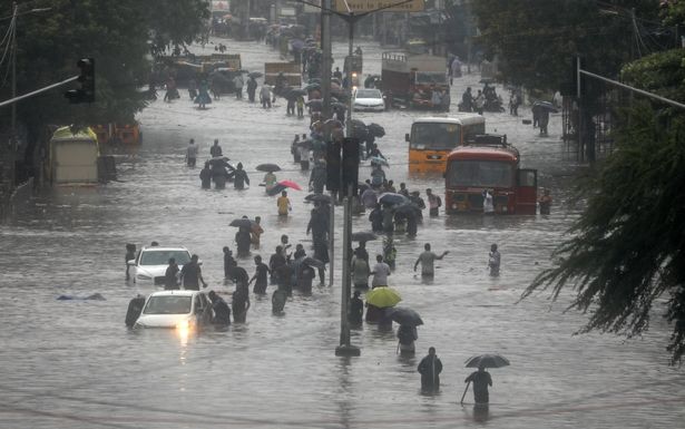 Rain on a Mumbai street