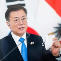 South Korea's President Moon Jae-in in Vienna on Monday | AFP-JIJI