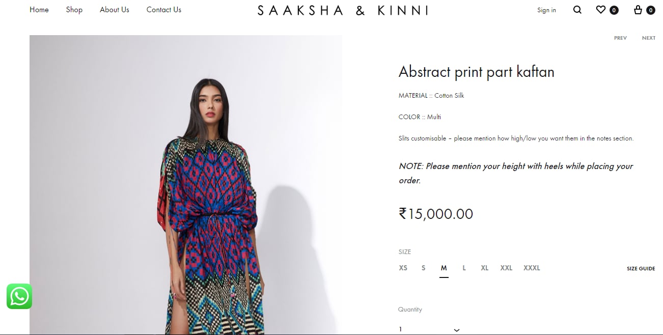 Karisma Kapoor's kaftan from Saaksha & Kinni(saakshakinni.com)