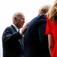 U.S. President Joe Biden met British Prime Minister Boris Johnson in person for the first time at the Group of Seven summit in Cornwall, England.  | BLOOMBERG