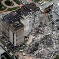 A 12-story apartment building in Surfside near Miami Beach, Florida, partially collapsed on Thursday. | REUTERS