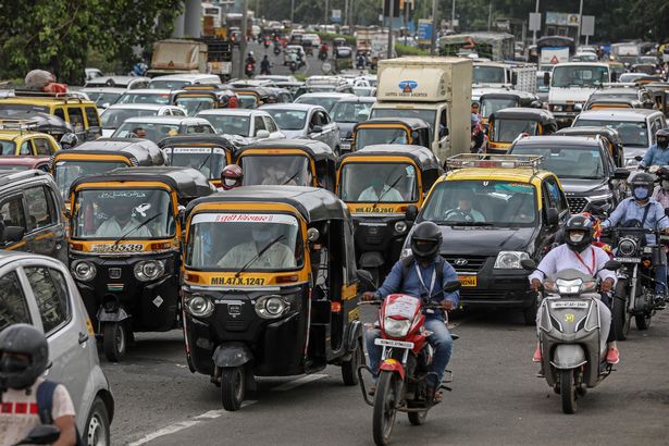 Motorists driving in India