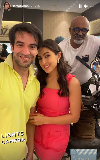 Sara Ali Khan with Punit Malhotra for an ad shoot(Instagram/saraalikhan95)