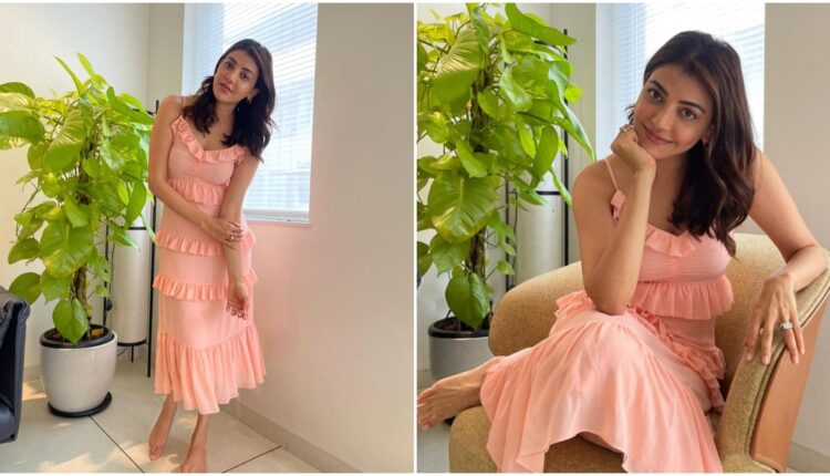 Yo or Hell No? Kajal Aggarwal's Peach Bodycon Dress By Michael Kors