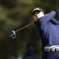 Yuka Saso hits a shot from the 10th tee during the third round of the U.S. Women's Open in San Francisco on June 5. | USA TODAY / VIA REUTERS