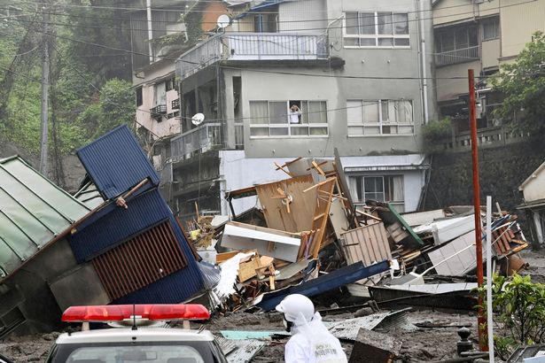 Houses have been damaged by the huge mudslide