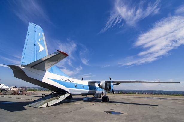 An Antonov An-2 utility plane prepares for a forest fire response