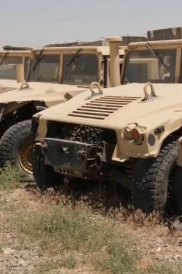 Some of the US military vehicles were displayed after the troops exit