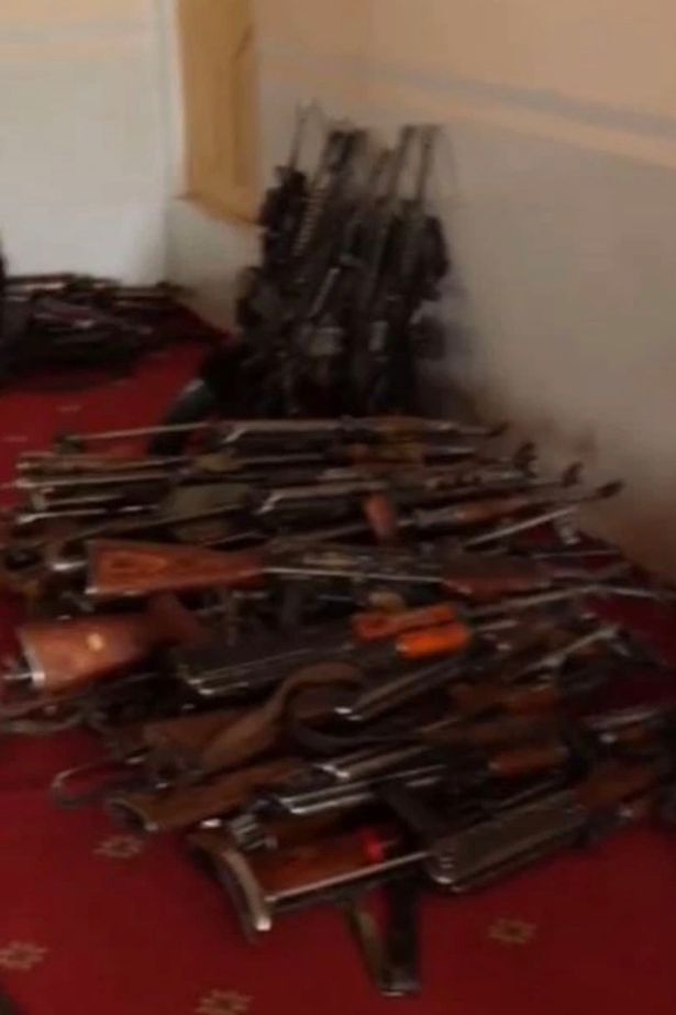 A cache of weapons was recovered