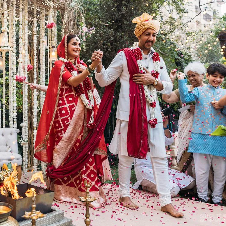 Dia Mirza in a Banarasi sari