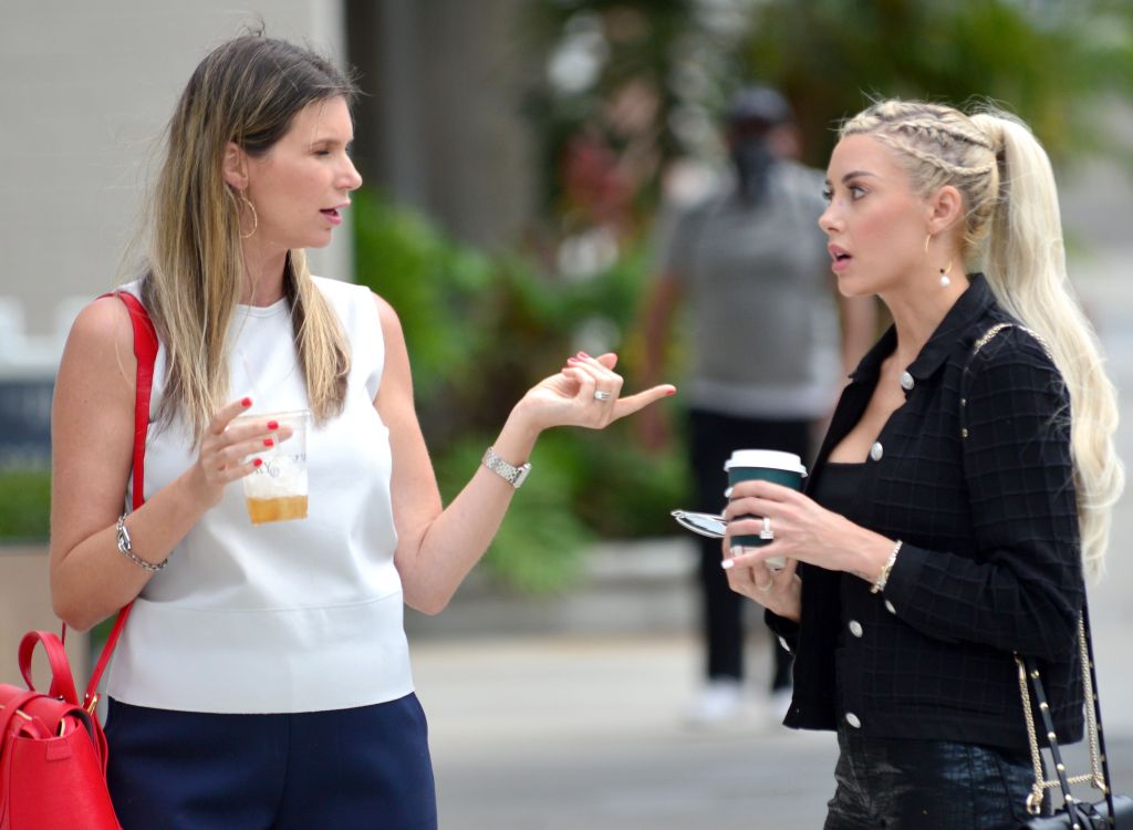 Heather Rae Young and Maya Vander were out filming “Selling Sunset” in Beverly Hills on July 8 where they were caught in what appeared to be an intense conversation.