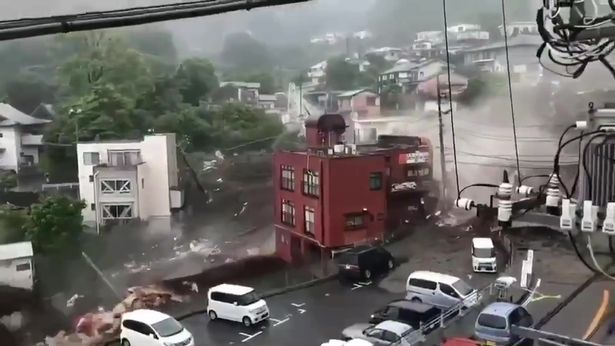 Footage shows a deluge of water destroy homes