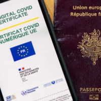 A European Union Digital Covid-19 Certificate on a smartphone | BLOOMBERG