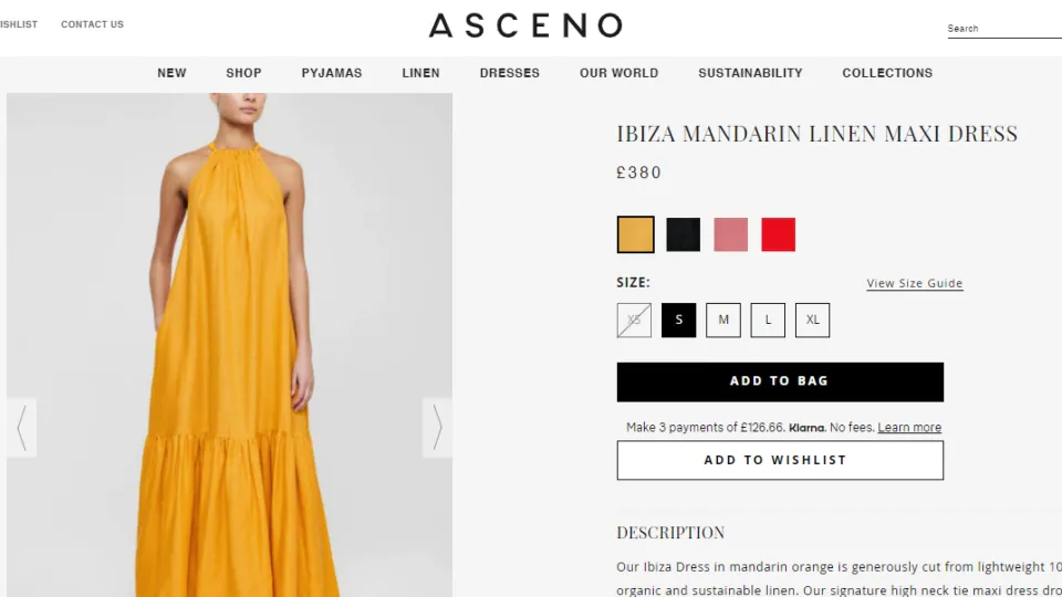 Priyanka's Ibiza Mandarin Linen Maxi Dress(asceno.com)