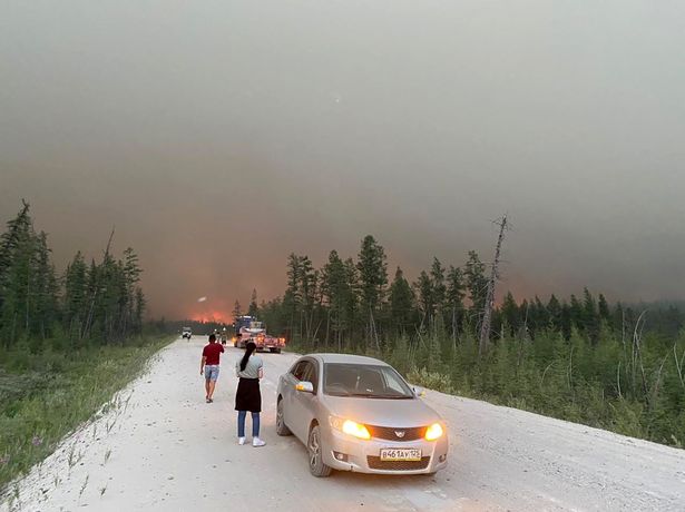 Smoke clogged the sky as wildfires ravaged Yakutia