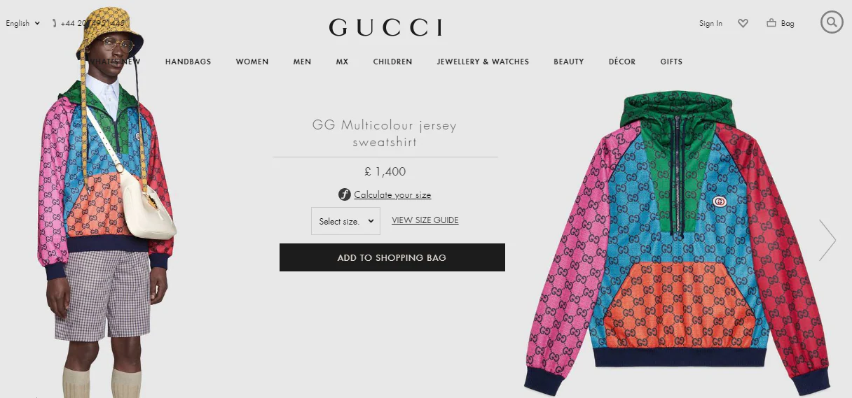 Ranveer Singh's multicolour jersey sweatshirt from Gucci(gucci.com)