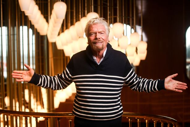 Richard Branson, founder of Virgin Group, poses for a photograph on board of his new cruise liner, the Scarlet Lady at Dover Port in Dover, Britain, February 21, 2020