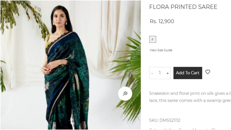 The Flora Printed Saree.(devyanimehrotra.com)