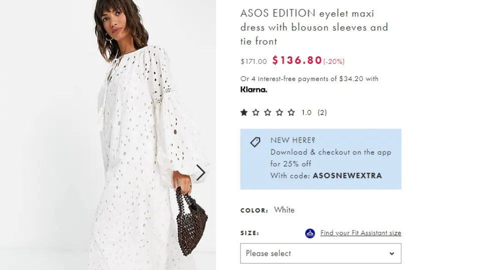 Anushka's ASOS EDITION eyelet maxi dress. (asos.com)